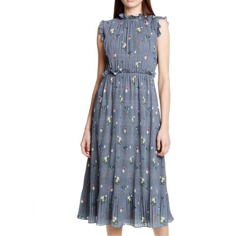 NWT Ted Baker Toppaz Oracle Plissé Midi Dress